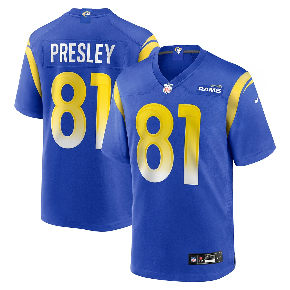 Men's Nike Brennan Presley Royal Los Angeles Rams Team Game Jersey