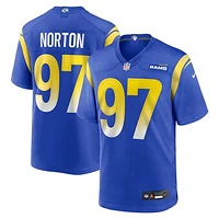 Men's Nike Bill Norton  Royal Los Angeles Rams Team Game Jersey