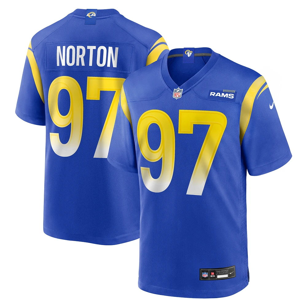 Men's Nike Bill Norton Royal Los Angeles Rams Team Game Jersey