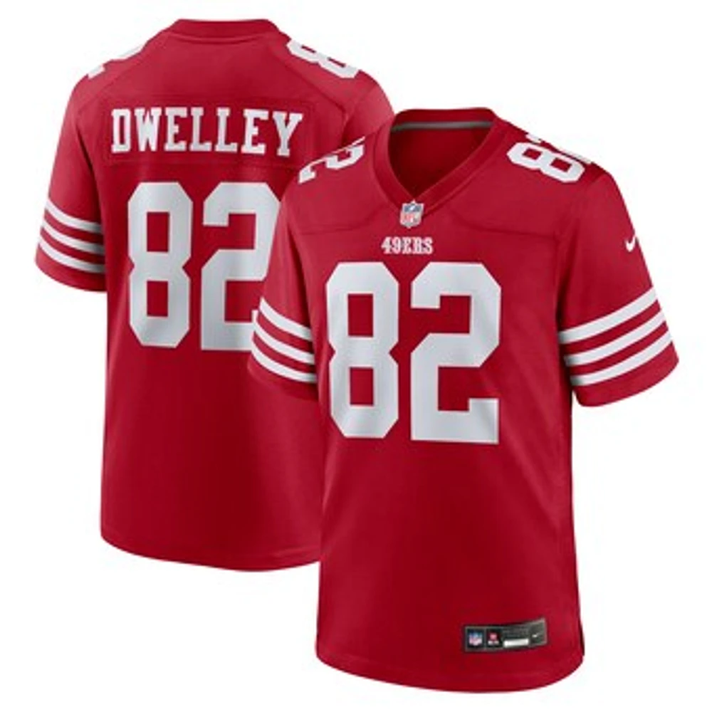 Men's Nike Ross Dwelley  Scarlet San Francisco 49ers Team Game Jersey