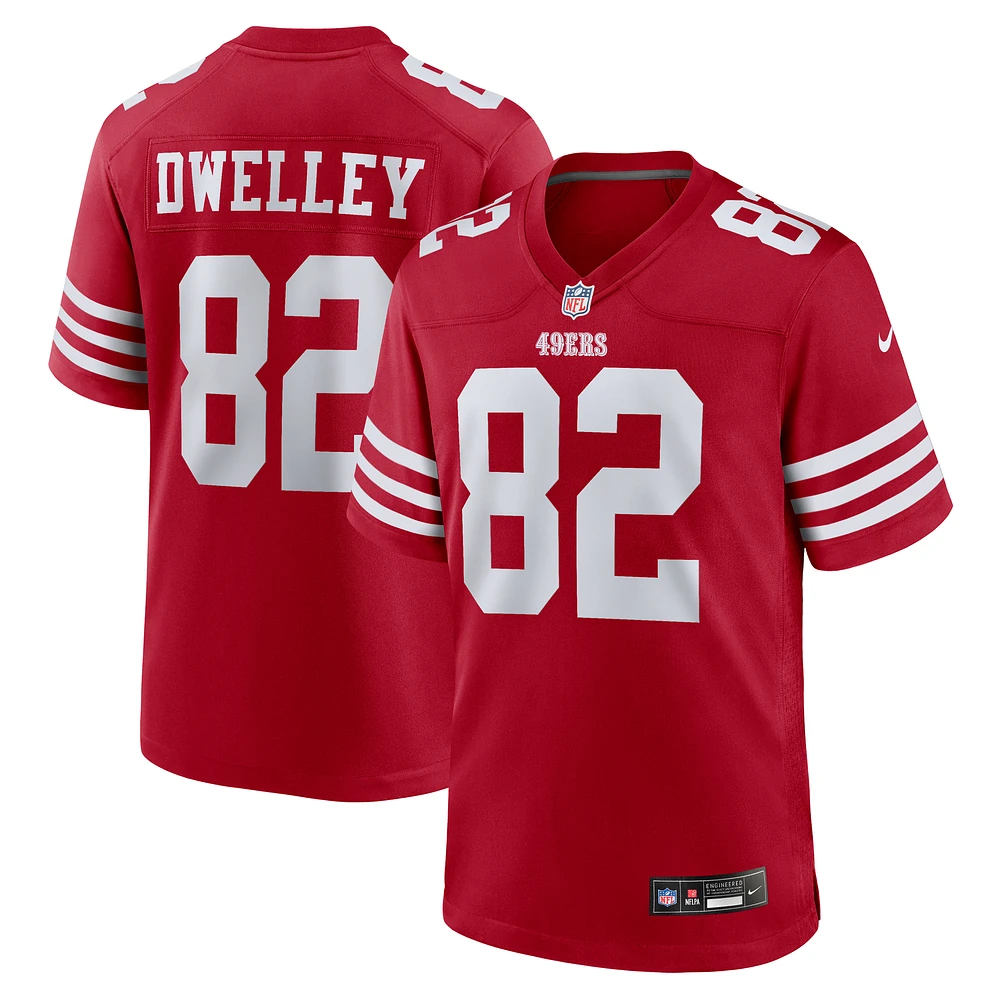 Men's Nike Ross Dwelley Scarlet San Francisco 49ers Team Game Jersey