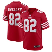 Men's Nike Ross Dwelley  Scarlet San Francisco 49ers Team Game Jersey