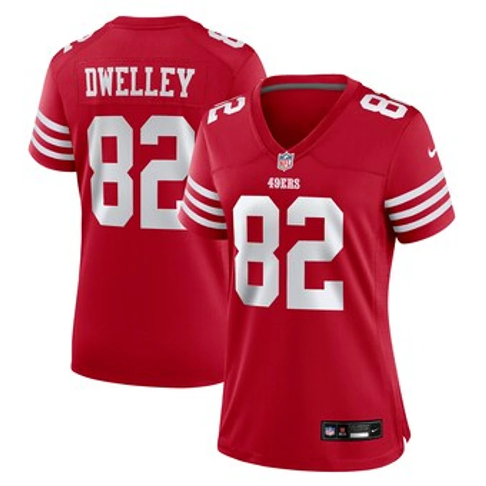 Women's Nike Ross Dwelley  Scarlet San Francisco 49ers Team Game Jersey
