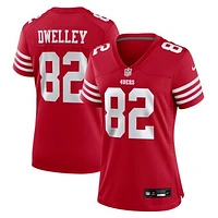 Women's Nike Ross Dwelley  Scarlet San Francisco 49ers Team Game Jersey