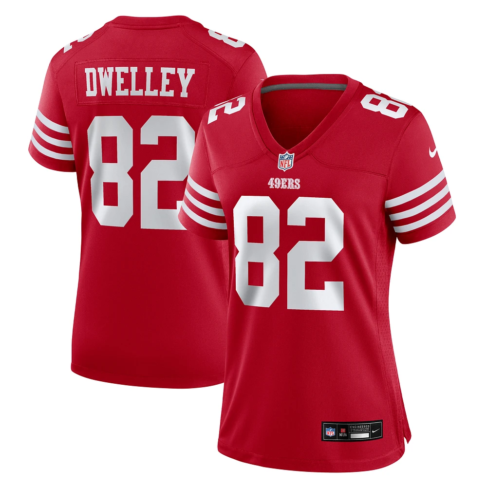 Women's Nike Ross Dwelley Scarlet San Francisco 49ers Team Game Jersey