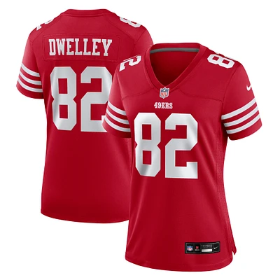 Women's Nike Ross Dwelley  Scarlet San Francisco 49ers Team Game Jersey