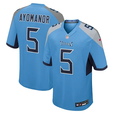 Men's Nike Elic Ayomanor  Light Blue Tennessee Titans Team Game Jersey