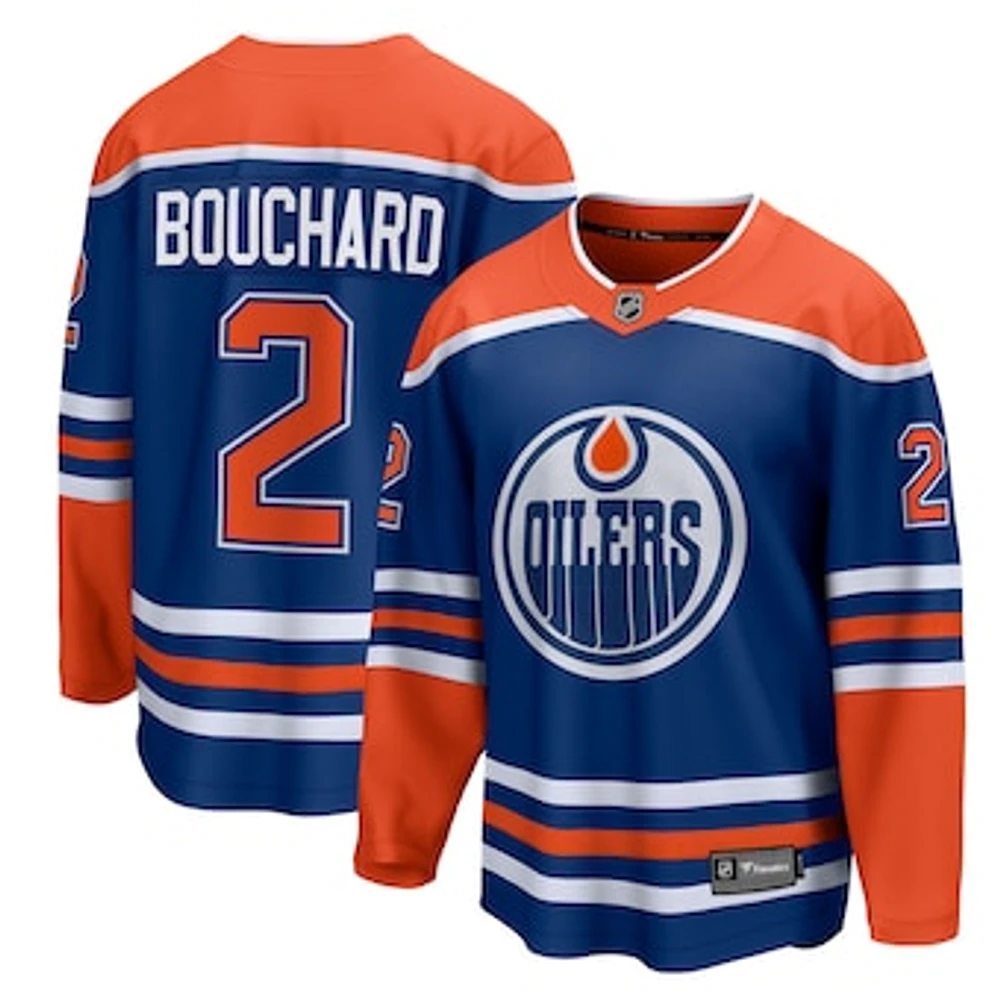 Men's Fanatics Evan Bouchard Royal Edmonton Oilers Home Breakaway Jersey