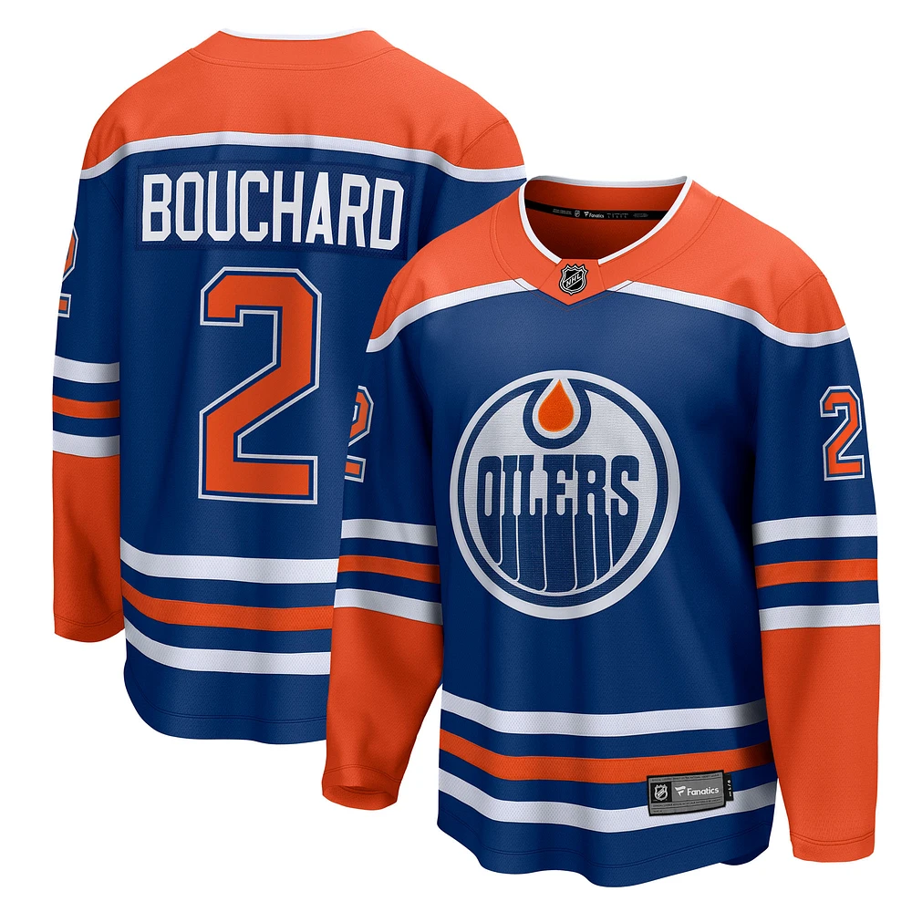 Men's Fanatics Evan Bouchard Royal Edmonton Oilers Home Breakaway Jersey