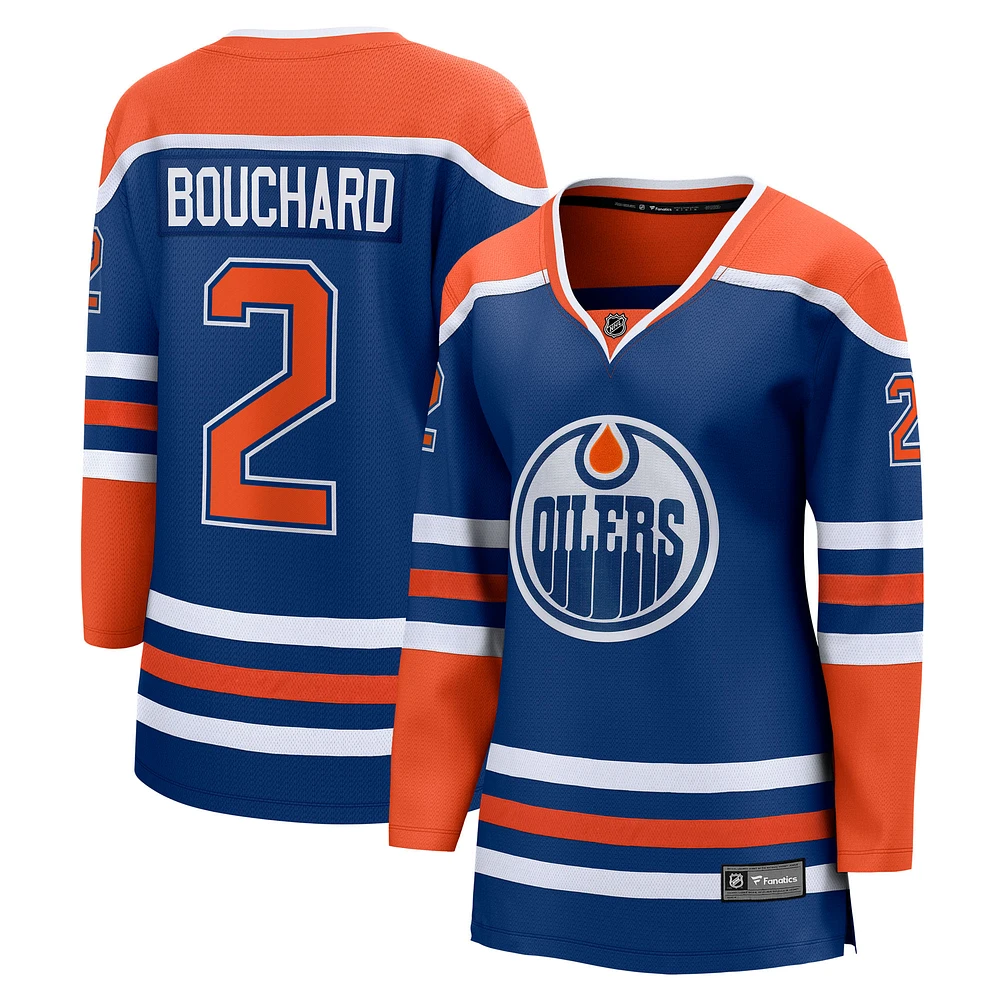 Women's Fanatics Evan Bouchard Royal Edmonton Oilers Home Breakaway Player Jersey