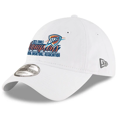 Men's New Era  White Oklahoma City Thunder 2025 NBA Finals Champions Script 9TWENTY Adjustable Hat