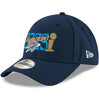 Men's New Era  Navy Oklahoma City Thunder 2025 NBA Finals Champions Big Year 9FORTY Adjustable Hat