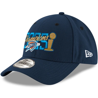 Men's New Era  Navy Oklahoma City Thunder 2025 NBA Finals Champions Big Year 9FORTY Adjustable Hat