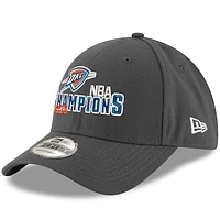 Men's New Era  Graphite Oklahoma City Thunder 2025 NBA Finals Champions Straight Text 9FORTY Adjustable Hat