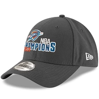 Men's New Era  Graphite Oklahoma City Thunder 2025 NBA Finals Champions Straight Text 9FORTY Adjustable Hat