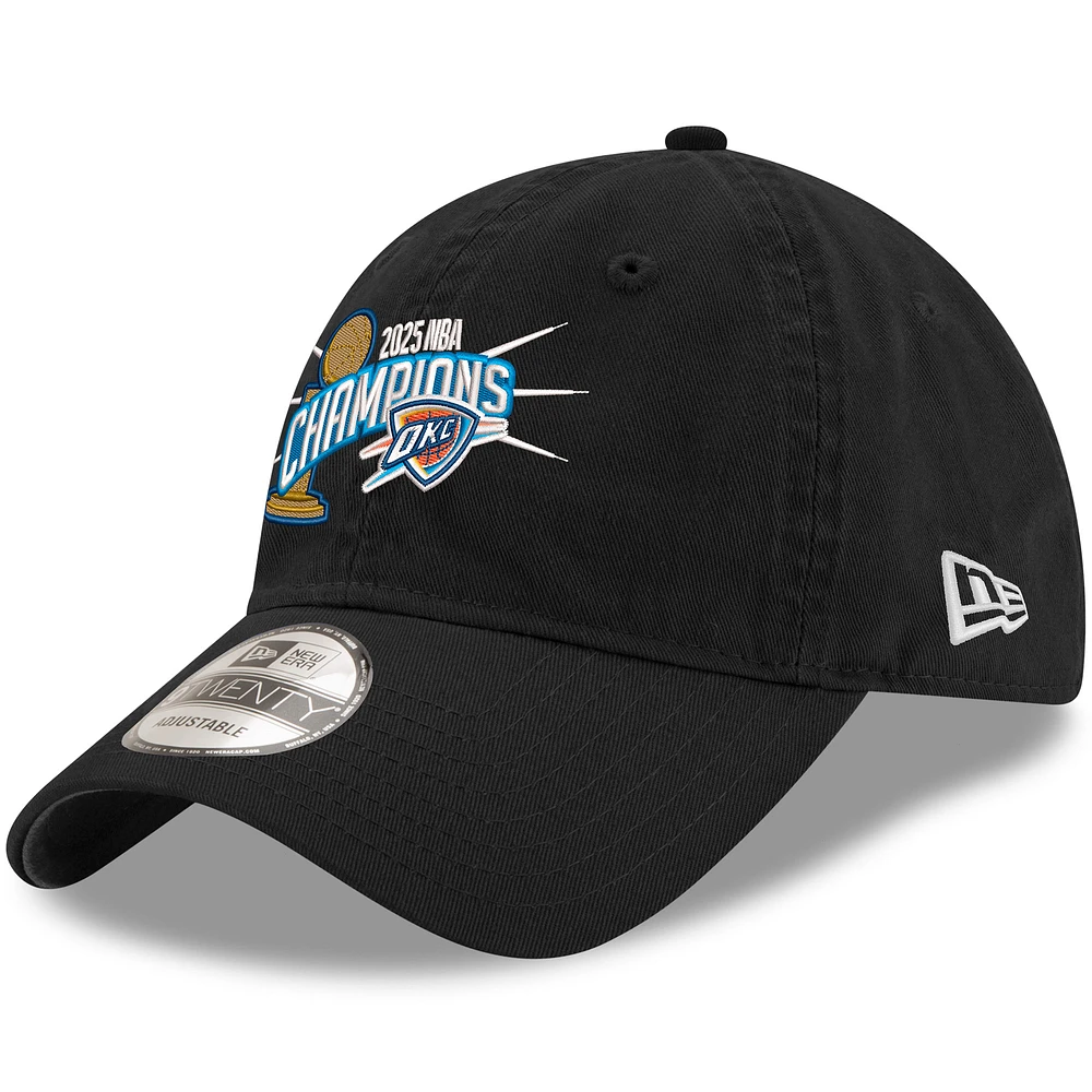 Men's New Era Black Oklahoma City Thunder 2025 NBA Finals Champions Trophy 9TWENTY Adjustable Hat