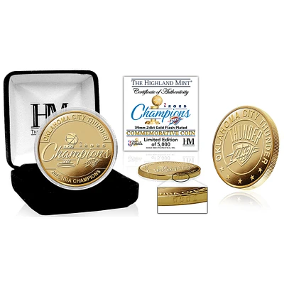 Highland Mint Oklahoma City Thunder 2025 NBA Finals Champions Gold Plated Commemorative Coin