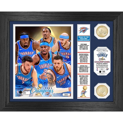 Highland Mint Oklahoma City Thunder 2025 NBA Finals Champions 13" x 16" Banner Bronze Coin Photo Mint