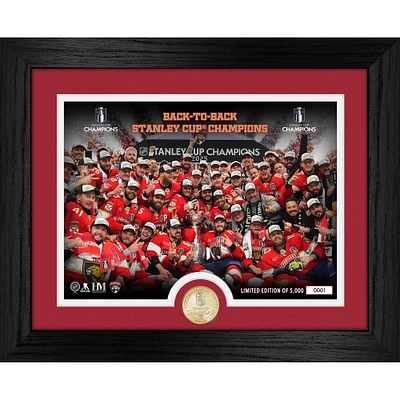 Highland Mint Florida Panthers 2025 Stanley Cup Champions 13" x 16" Celebration Photo Bronze Coin Mint