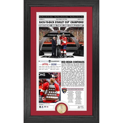 Highland Mint Florida Panthers 2025 Stanley Cup Champions 12" x 20" Front Page News Cover Bronze Coin Photo Mint