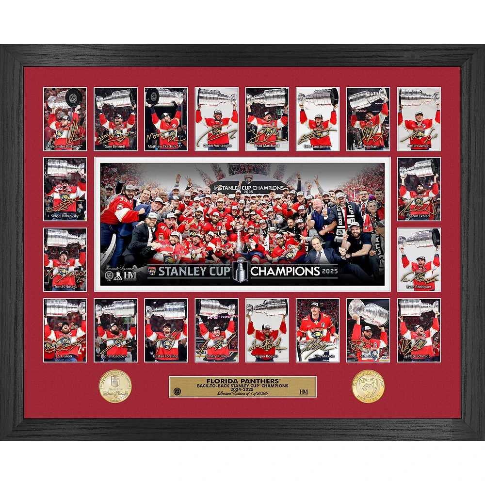 Highland Mint Florida Panthers 2025 Stanley Cup Champions 18" x 22" Memorable Moments Bronze Coin Photo Mint