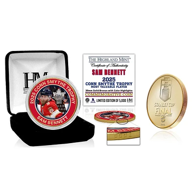 Highland Mint Sam Bennett Florida Panthers 2025 Conn Smythe Winner Bronze Coin