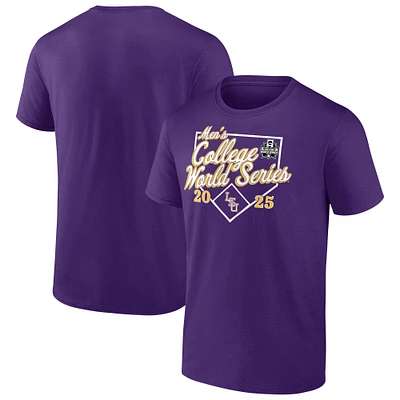 Men's Purple LSU Tigers 2025 NCAA Baseball College World Series Bullpen Ace T-Shirt