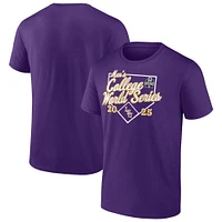 Men's Purple LSU Tigers 2025 NCAA Baseball College World Series Bullpen Ace T-Shirt