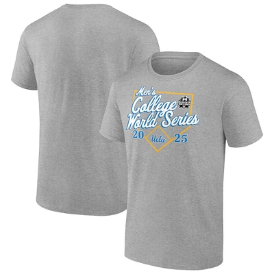 Men's Heather Gray UCLA Bruins 2025 NCAA Baseball College World Series Bullpen Ace T-Shirt