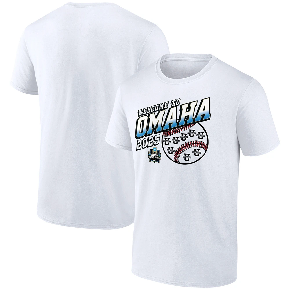 Men's White 2025 NCAA Baseball College World Series Bullpen Ace T-Shirt