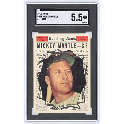 Mickey Mantle New York Yankees 1961 Topps All-Star #578 SGC Authenticated 5.5 Card