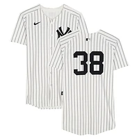 Devin Williams New York Yankees Game-Used #38 White Nike Pinstripe Jersey vs. Texas Rangers on May 22, 2025