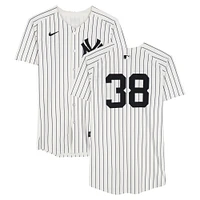 Devin Williams New York Yankees Game-Used #38 White Nike Pinstripe Jersey vs. Texas Rangers on May 22, 2025