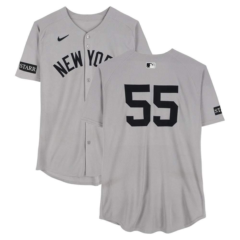 Carlos Rodón New York Yankees Game-Used #55 Gray Nike Jersey vs. Athletics on May 10, 2025