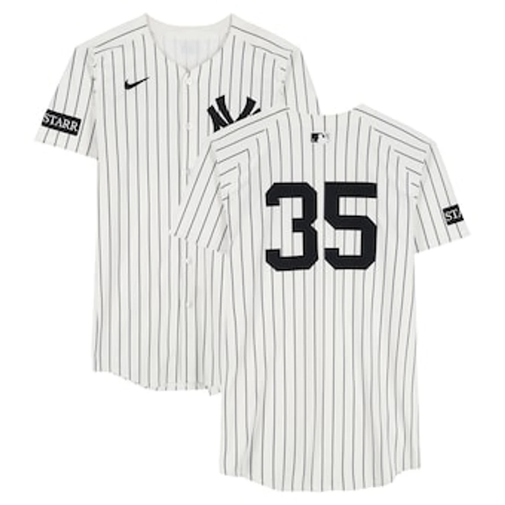 Cody Bellinger New York Yankees Game-Used #35 White Nike Pinstripe Jersey vs. New York Mets on May 18, 2025 - 3-3, HR, 6 RBI, R