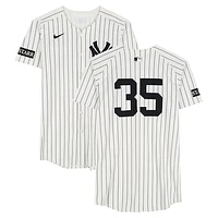 Cody Bellinger New York Yankees Game-Used #35 White Nike Pinstripe Jersey vs. New York Mets on May 18, 2025 - 3-3, HR, 6 RBI, R