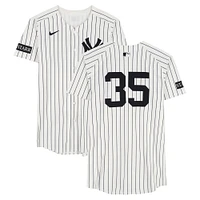 Cody Bellinger New York Yankees Game-Used #35 White Nike Pinstripe Jersey vs. New York Mets on May 18, 2025 - 3-3, HR, 6 RBI, R