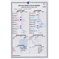 New York Yankees Game-Used Lineup Card vs. Seattle Mariners on May 13, 2025