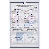 New York Yankees Game-Used Lineup Card vs. Texas Rangers on May 20, 2025
