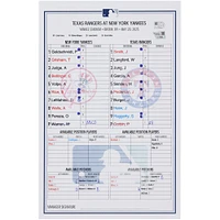 New York Yankees Game-Used Lineup Card vs. Texas Rangers on May 20, 2025