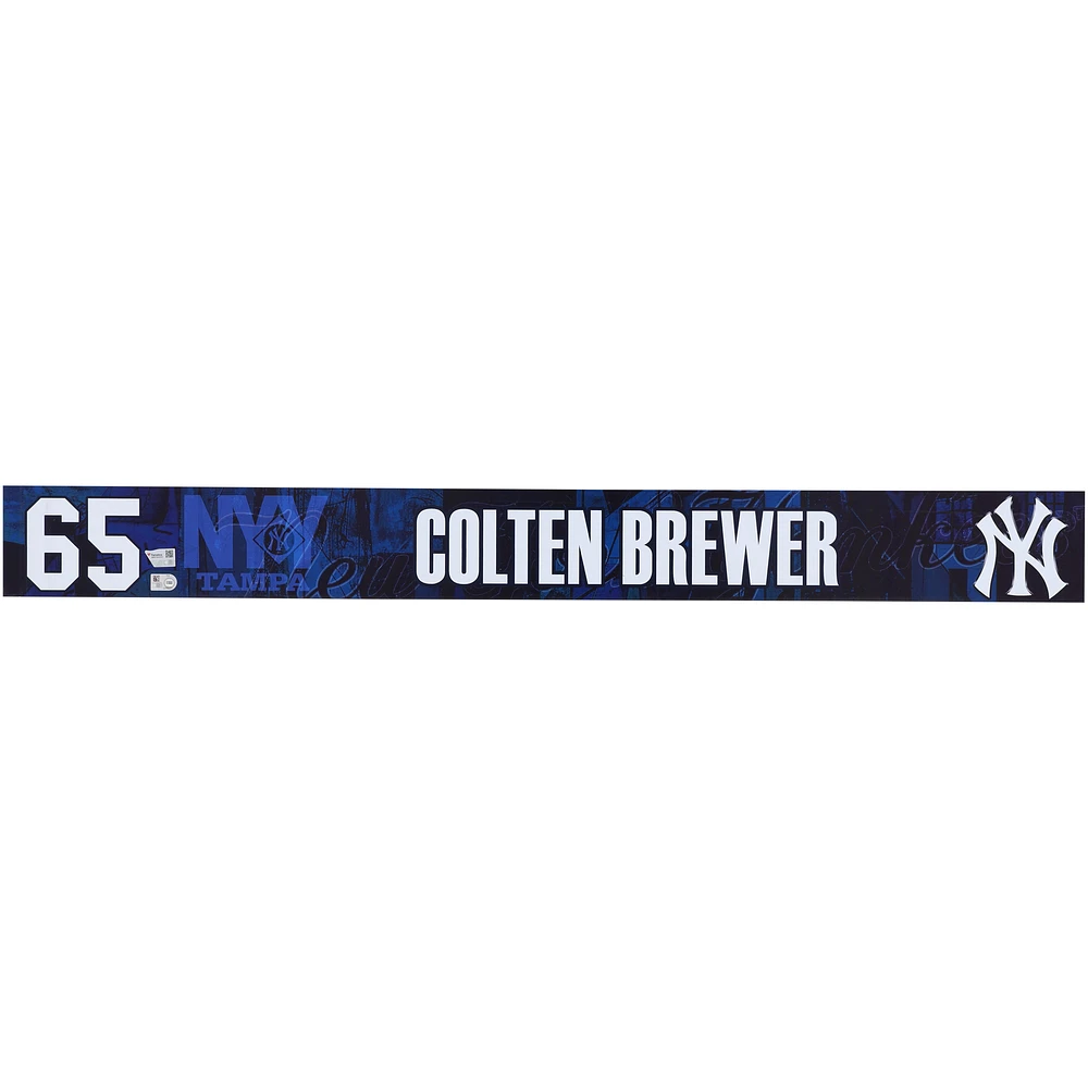 Colten Brewer New York Yankees Player-Issued #65 Navy Nameplate from 2025 MLB Spring Training