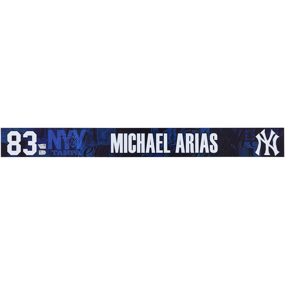 Michael Arias New York Yankees Player-Issued #83 Navy Nameplate from 2025 MLB Spring Training
