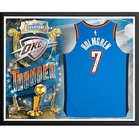 Chet Holmgren Oklahoma City Thunder Autographed 2025 NBA Finals Champions Framed Nike Blue Icon Authentic Jersey Collage