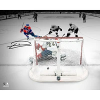 Leon Draisaitl Edmonton Oilers Autographed 16" x 20" 2025 Stanley Cup Final Game 1 Overtime Goal Spotlight Photograph