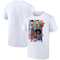 Men's Fanatics White Oklahoma City Thunder 2025 NBA Finals Champions Big & Tall Caricature Roster T-Shirt