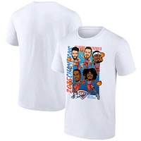 Men's Fanatics White Oklahoma City Thunder 2025 NBA Finals Champions Big & Tall Caricature Roster T-Shirt