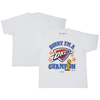 Unisex Stadium Essentials  White Oklahoma City Thunder 2025 NBA Finals Champions Sorry I'm A Champion Urban T-Shirt