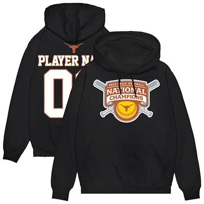 Unisex Black Texas Longhorns 2025 NCAA Softball National Champions NIL Pick-A-Player Pullover Hoodie