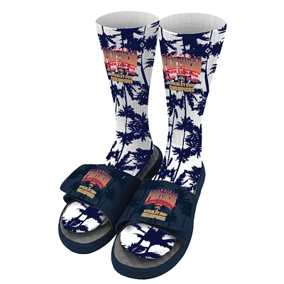 Unisex ISlide Navy Florida Panthers Back-To-Back Stanley Cup Champions Sock & Slide Bundle