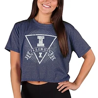 Women's Concepts Sport Navy Illinois Fighting Illini Quest Knit Crop Top